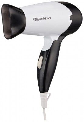 Amazon Basics Hair Dryer 1000 Watts with 2 Heat/Speed Settings - Compact & Foldable