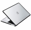 Amazon Basics Hard Shell Laptop Cover for MacBook Air 13-inch with Touch ID (Model M2) (Matte Black & Semi-Transparent)...
