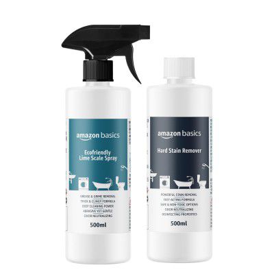 Amazon Basics – Hardstain & Descaler Eco-Friendly Cleaning Spray Combo 