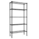 amazon basics Height Adjustable 5-Shelves Heavy Duty Rack - Black Chrome Finish (Steel)...