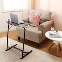 Amazon Basics Height Adjustable Laptop Table with Footrest | Adjustable Table Angle | Alloy Steel | Black...