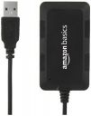 Amazon Basics Hi-Speed 4 Port Ultra Slim USB 2.0 Hub for Laptops and Computers (Black)...