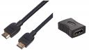 Amazon Basics High-Speed Braided HDMI Cable - 3 Feet - Supports Ethernet, 3D, 4K and Audio Return (Black) & HDMI Coupler,Black...