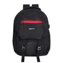 Amazon Basics Large Laptop Backpack | USB Port | Air Mesh Foam Padding | Durable Rain Cover (Black)...