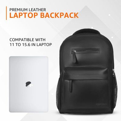 Amazon Basics Leather Laptop Backpack (15.6 Inch) | Water Resistant | Black | Dealsmagnet.com Amazon Basics Leather Laptop Backpack (15.6 Inch) | Water Resistant | Black | Dealsmagnet.com