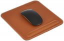 Amazon Basics Leatherette Mouse Pad Wrist Rest | Ergonomic Design & Stitched Edge | Cushion Foam Support for Ultimate Comfort | Non-Slip Hard Base (Tan)...