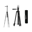 Amazon Basics Lightweight Aluminium Tripod Phone Holder | 3-Way Pan | Includes Carry Bag | Black...