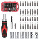 amazon basics Magnetic Ratchet Screwdriver Set, Multicolour, 41-Piece, 8 by 4.6 by 1.2 inches...