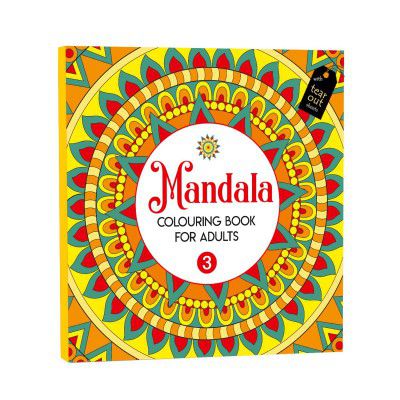 amazon basics Mandala Coloring Book for Adults | Relaxation and Creativity | Tear-Out Sheets Included (Dahlia)