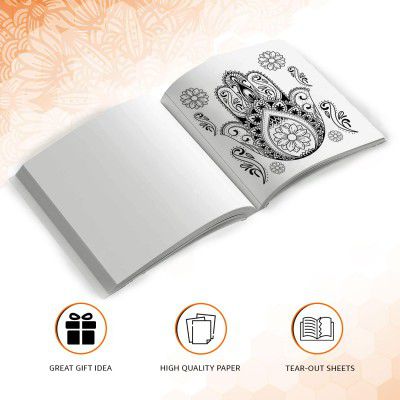 amazon basics Mandala Coloring Book for Adults | Tear-Out Sheets Included (Dahlia)