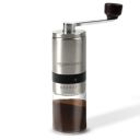 Amazon Basics Manual Coffee Grinder with Ceramic Burr | 6 Adjustable Grind Settings | Glass Container and Stainless Steel Body | (Silver)...
