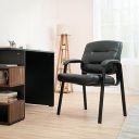 Amazon Basics Metal, Leather Guest Chair - Black...