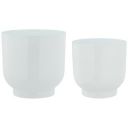 amazon basics Metal Plant Pots with Drainage Hole (Set of 2) | Indoor Planter Flower Pots | for Home Garden/Living Room/Bedroom Decor (White)...
