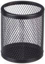 amazon basics Metal Round Mesh Pen Stand & Pencil Holder | Table Desk Organizer | Black...