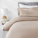 Amazon Basics Microfiber Comforter Cover Set With Pillow Cover - Single (66X90-Inch, Taupe, 2-Piece, Duvet Cover, Pillowcase)...
