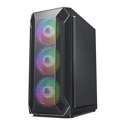 Amazon Basics Mid Tower Gaming Cabinet with USB 3.0/2.0 | RGB Light