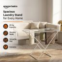 amazon basics Mild Steel Cloth Drying Stand - Folding, 30 Feet Drying Length, 8 Drying Rails, Lightweight (Silver)...