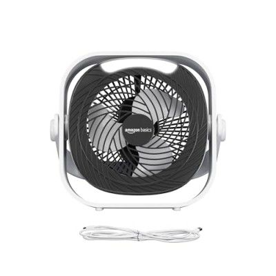 amazon basics Mini Rechargeable Portable Fan with LED Lighting | USB Charging