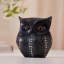 amazon basics Modern Classy Happy Owl Resin Art Figure Showpiece (Pack of 1, Black)...