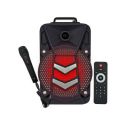 Amazon Basics Party Speaker with Karaoke Mic, 20W, 8" Double Woofer, RGB Light, Connectivity...