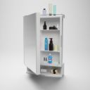 Amazon Basics Plastic Multipurpose, Wall-Mounted Storage Cabinet with Mirror, Small (White)...
