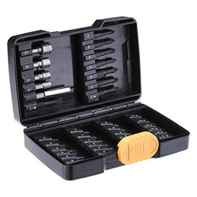 amazon basics Plastic Screwdriver And Nut Driver Bit Set - 37-Piece, Chrome Vanadium And S2 Steel