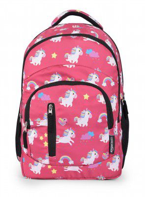 amazon basics Polyester 4 Compartment Backpack(Unicorn Print)