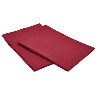 amazon basics Polyester Microfiber 50 TC Pillow cover - (76cm X 50cm) Large, Burgundy, 2 Pieces, 50 TC