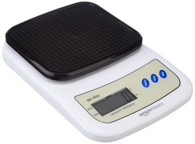 Amazon Basics Portable Digital Weighing Scale for Kitchen | Range of 1g-10 kg (Black)