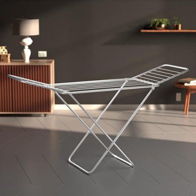 Amazon Basics Premium Cloth Drying Rack - 3 Way Folding, 42 Feet Drying Length, Total 20 Drying Rails (Silver)