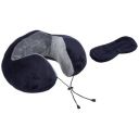 Amazon Basics Premium Travel Neck Pillow + Sleeping Eye Mask Combo with Portable Bag...
