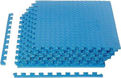 amazon basics , Puzzle Exercise Mat With Eva Foam Interlocking Tiles - Blue, 2.5 Centimeters