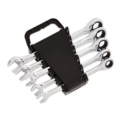 amazon basics Ratcheting Wrench Set - Metric, 5-Piece