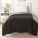 Amazon Basics Reversible Microfiber Comforter - Single Large, Black, Pack of 1...