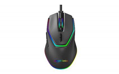 amazon basics RGB Gaming Wired Mouse with 7 programmable Buttons I 13+1 Modes RGB Light I 1.5 Braided Cable I 7200 DPI