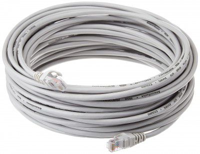Amazon Basics RJ45 Cat-5e Network Ethernet Patch/LAN Cable for Router - 50 Feet (15.2 Meters, White)