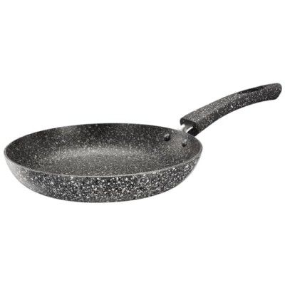 Amazon Basics Rock Induction Bottom Non-Stick Granite Finish Fry Pan (24 cm) | Soft Touch Ergonomic Handles | Scratch Resistant | Dishwasher Safe