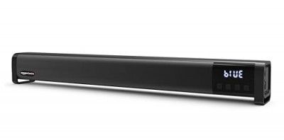 amazon basics SB20D 20W Bluetooth Soundbar with 2400 mAh Battery | 2X Bass | Up to 10 hrs of Playback | Bluetooth 5.3, Aux & USB Connectivity (Black)