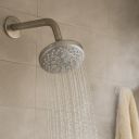 Amazon Basics Shower Head for Bathroom | Round Multifunction 5-Spray Overhead Shower ...