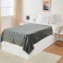 amazon basics Single Bed Reversible & Plush Sherpa Flannel Blanket (440 GSM) | (Olive Green)...