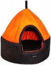 Amazon Basics Soft Velvet Fabric Dual Color Pet Hut Bed with Center Pillow | Diameter 18 Inch, Height 18 Inch...
