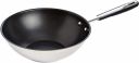 Amazon Basics Stainless Steel Induction Non Stick Wok Pan - with Soft Touch Handle, PFOA&BPA Free - 28 cm...