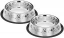 Amazon Basics Stainless Steel Printed Pet Bowl, 700ml Pack of 2...