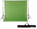 Amazon Basics Studio Background Stand Kit ((9 x 9 Feet) | with Carry Bag and Backdrop Curtain (Green)...