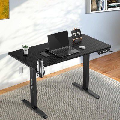 amazon basics Surface Lite Multipurpose Alloy Steel Electric Desk | Adjustable Height | Ergonomic & Spacious | Sit & Standing Desk | Digital Display (Black)