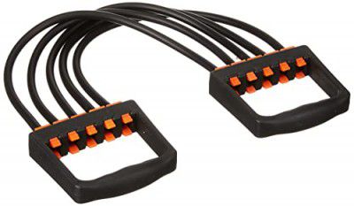 amazon basics Symactive Natural Rubber Chest Expander With Adjustable Toning Tubes