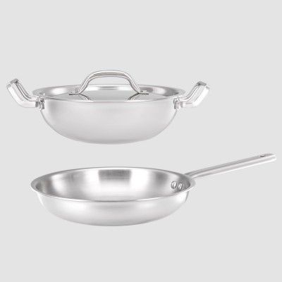 amazon basics Triply Stainless Steel 3 Pc Cookware Set