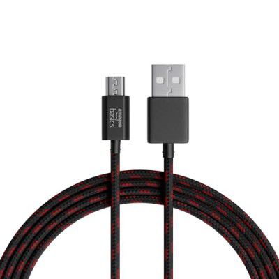 amazon basics Type A to Micro USB Braided Cable | 3A/18W Fast Charging and 480 Mbps Data Transfer Speed | 1.2m