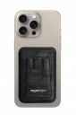 amazon basics Unisex Magnetic Magsafe Wallet | Secure-Grip Finger Loop | Vegan Leather (Black)...