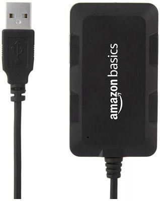 Amazon Basics Hi-Speed 4 Port Ultra Slim USB 2.0 Hub for Laptops and Computers